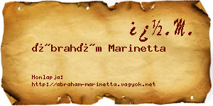 Ábrahám Marinetta névjegykártya